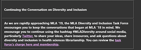 Screen shot of the DITF blog post publicizing the Twitter hashtag