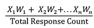 Formula calculating average weighted score