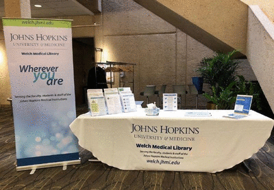 The librarian’s exhibitor hall table