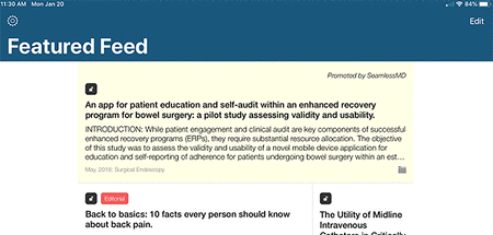 Read by QxMD sponsored content iOS interface